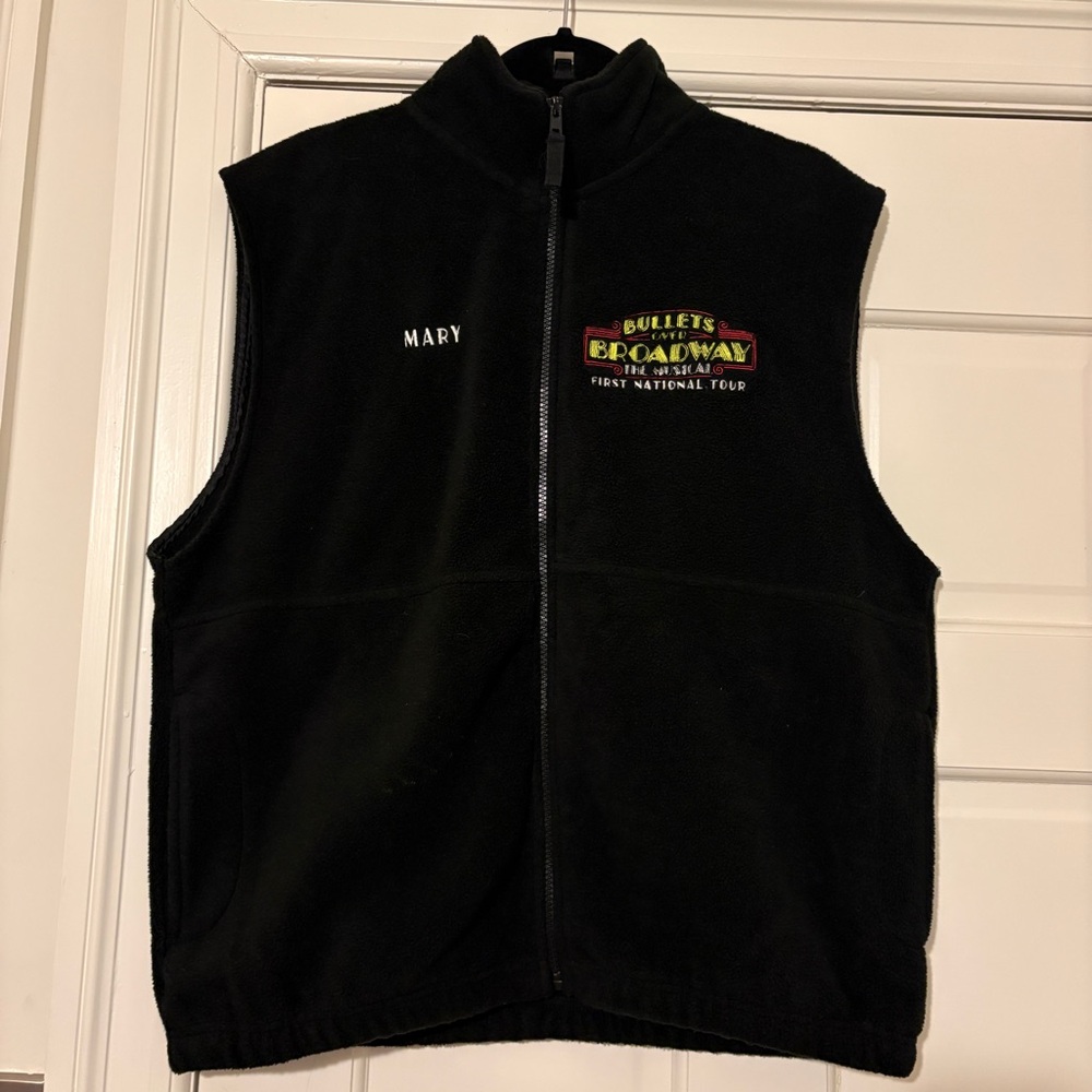Bullets over Broadway fleece vest